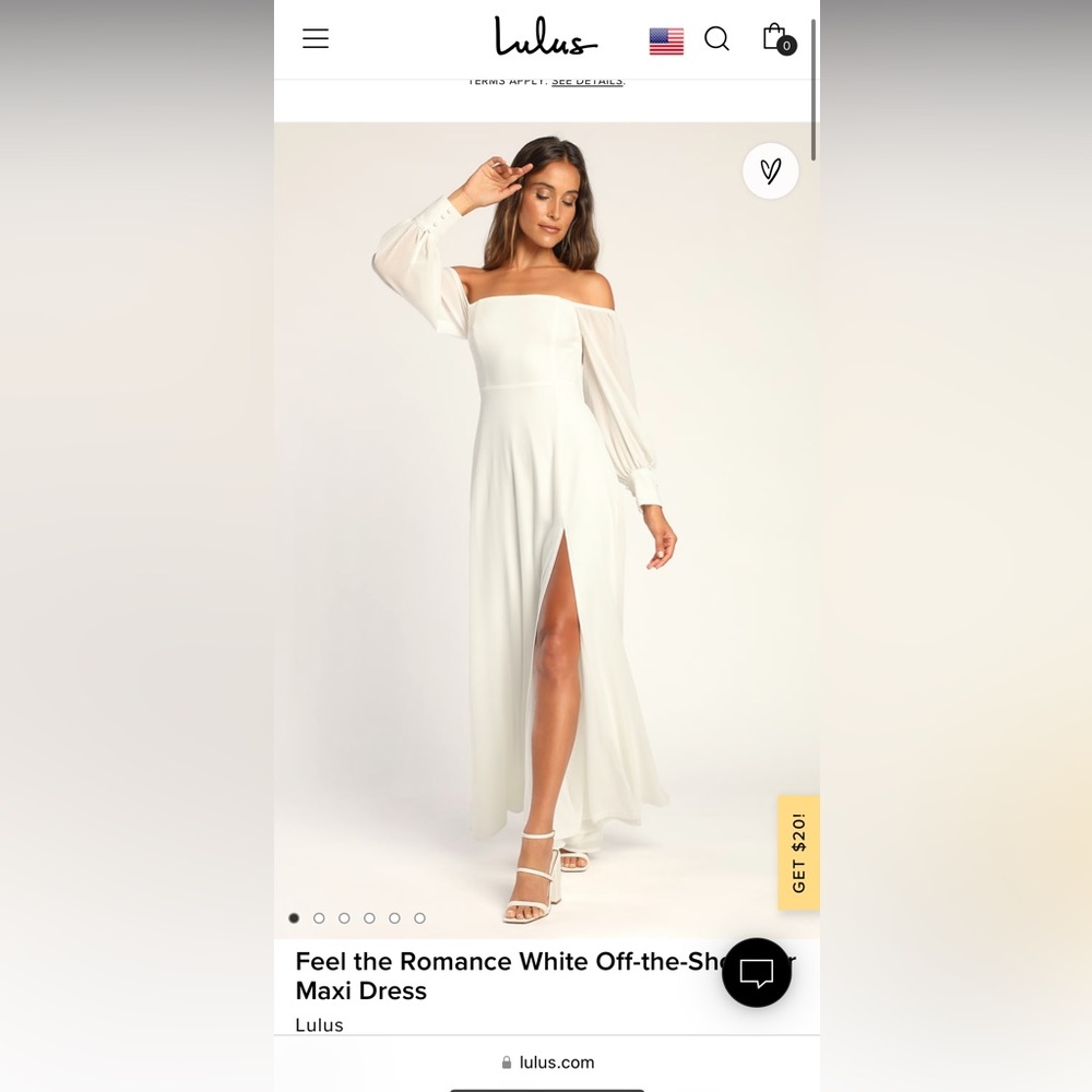 Lulus feel the romance white off the shoulder midi dress